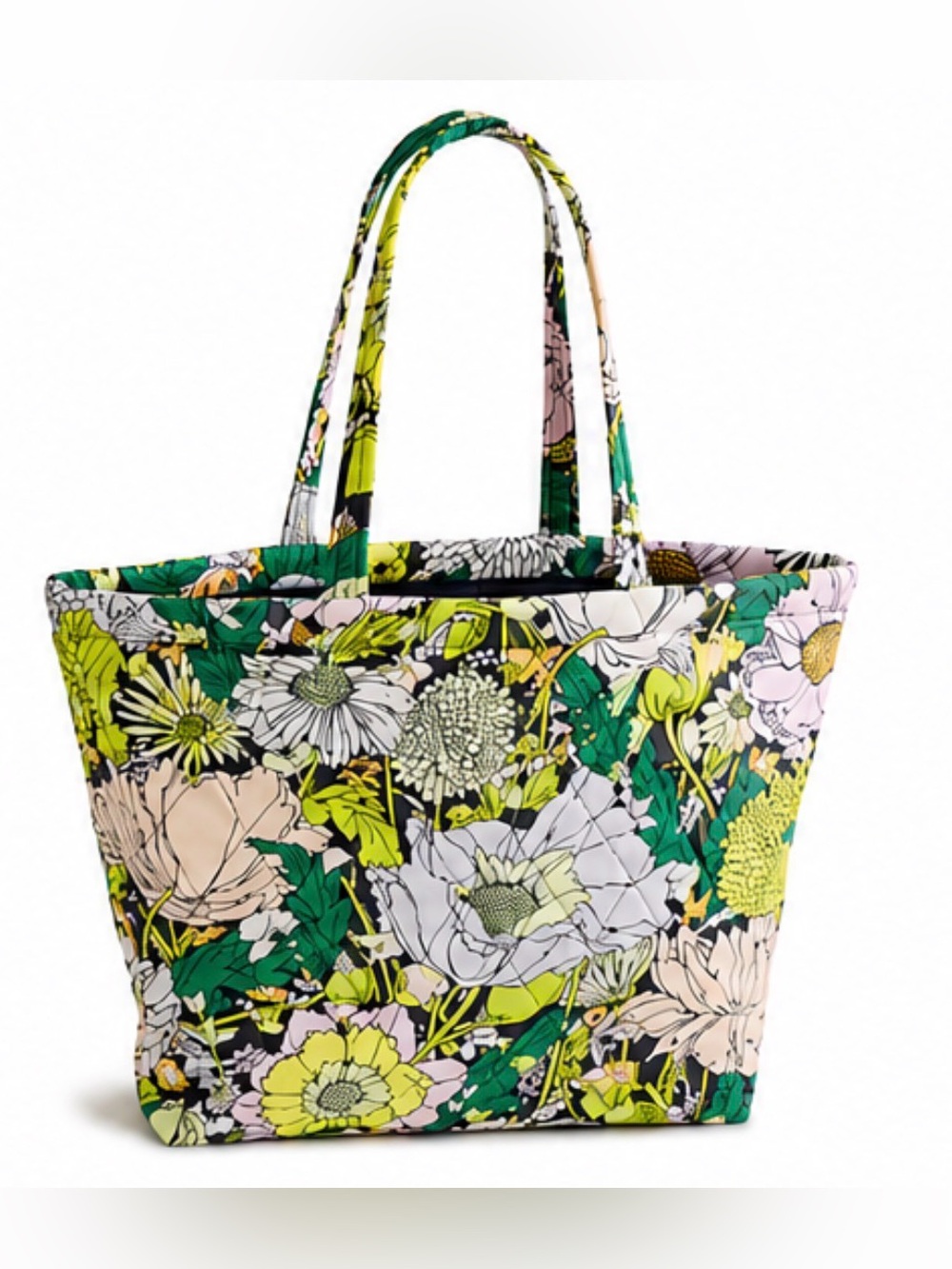 Vera Bradley Floral Quilted Tote in Green Multi